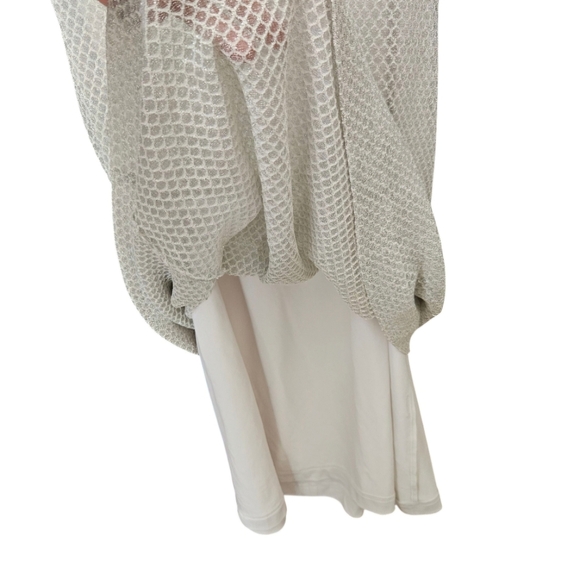 Vintage Y2K Andrea Polizzi for Rex Lester Silver Scalloped Sleeveless Dress sz 4 - Picture 4 of 5